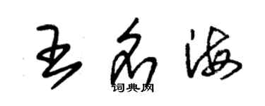 朱锡荣王名海草书个性签名怎么写