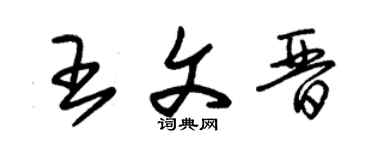 朱锡荣王文晋草书个性签名怎么写