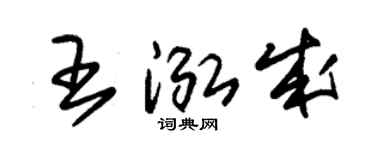 朱锡荣王泓成草书个性签名怎么写