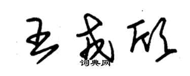 朱锡荣王戎欣草书个性签名怎么写