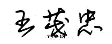 朱锡荣王茂忠草书个性签名怎么写