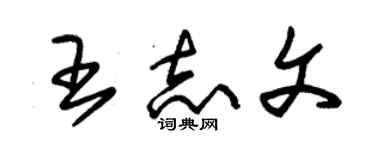 朱锡荣王志文草书个性签名怎么写