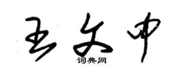 朱锡荣王文中草书个性签名怎么写