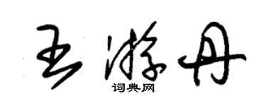 朱锡荣王游丹草书个性签名怎么写
