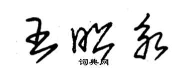 朱锡荣王昭永草书个性签名怎么写