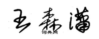 朱锡荣王森潇草书个性签名怎么写