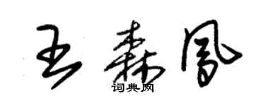 朱锡荣王森凤草书个性签名怎么写