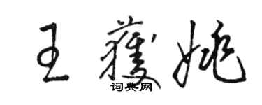 骆恒光王获姚草书个性签名怎么写