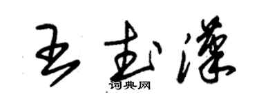 朱锡荣王武汉草书个性签名怎么写