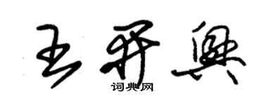 朱锡荣王开兴草书个性签名怎么写