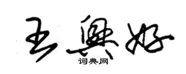 朱锡荣王兴好草书个性签名怎么写