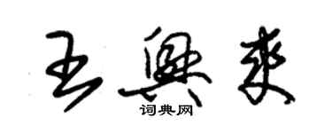 朱锡荣王兴爽草书个性签名怎么写