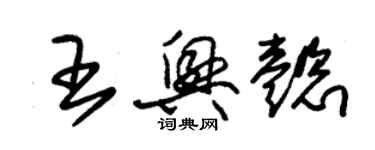 朱锡荣王兴懿草书个性签名怎么写
