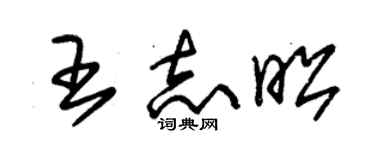 朱锡荣王志昭草书个性签名怎么写