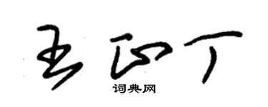 朱锡荣王正丁草书个性签名怎么写