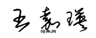 朱锡荣王嘉瑛草书个性签名怎么写
