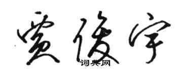 骆恒光贾俊宇草书个性签名怎么写