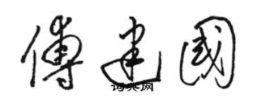 骆恒光傅建国草书个性签名怎么写