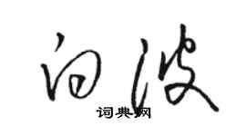 骆恒光白波草书个性签名怎么写