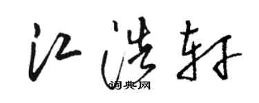 骆恒光江浩轩草书个性签名怎么写