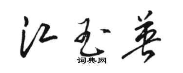 骆恒光江玉英草书个性签名怎么写