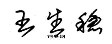 朱锡荣王生稳草书个性签名怎么写