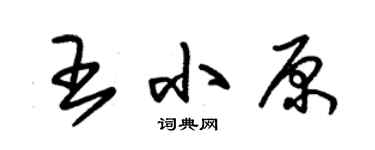 朱锡荣王小原草书个性签名怎么写