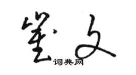 骆恒光崔文草书个性签名怎么写