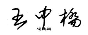 朱锡荣王中桥草书个性签名怎么写