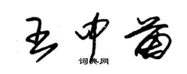 朱锡荣王中苗草书个性签名怎么写
