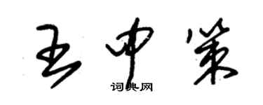 朱锡荣王中策草书个性签名怎么写