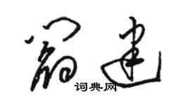 骆恒光阎建草书个性签名怎么写