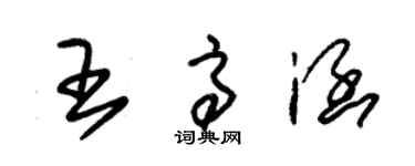 朱锡荣王高涵草书个性签名怎么写