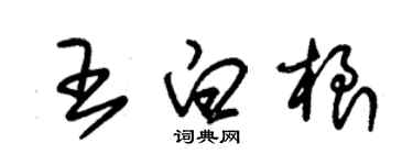 朱锡荣王白根草书个性签名怎么写