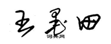 朱锡荣王墨田草书个性签名怎么写