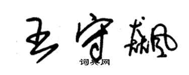 朱锡荣王守飚草书个性签名怎么写