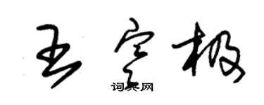 朱锡荣王寒极草书个性签名怎么写