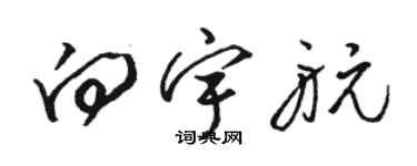 骆恒光向宇航草书个性签名怎么写