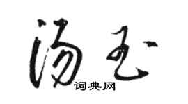 骆恒光汤玉草书个性签名怎么写