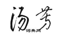 骆恒光汤芳草书个性签名怎么写