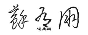 骆恒光苏有朋草书个性签名怎么写