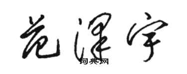 骆恒光范泽宇草书个性签名怎么写