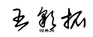 朱锡荣王彩拓草书个性签名怎么写