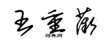 朱锡荣王重薇草书个性签名怎么写