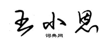 朱锡荣王小恩草书个性签名怎么写