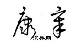 曾庆福康章草书个性签名怎么写