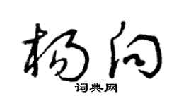 曾庆福杨向草书个性签名怎么写
