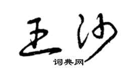 曾庆福王沙草书个性签名怎么写