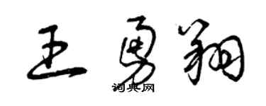 曾庆福王勇翔草书个性签名怎么写