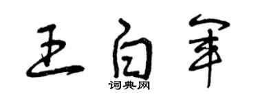 曾庆福王白军草书个性签名怎么写